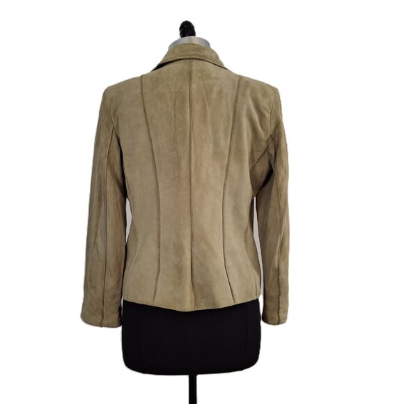 Vintage Jones New York Genuine Suede Leather Blazer Jacket Sz L Smart Cozy - Picture 3 of 16